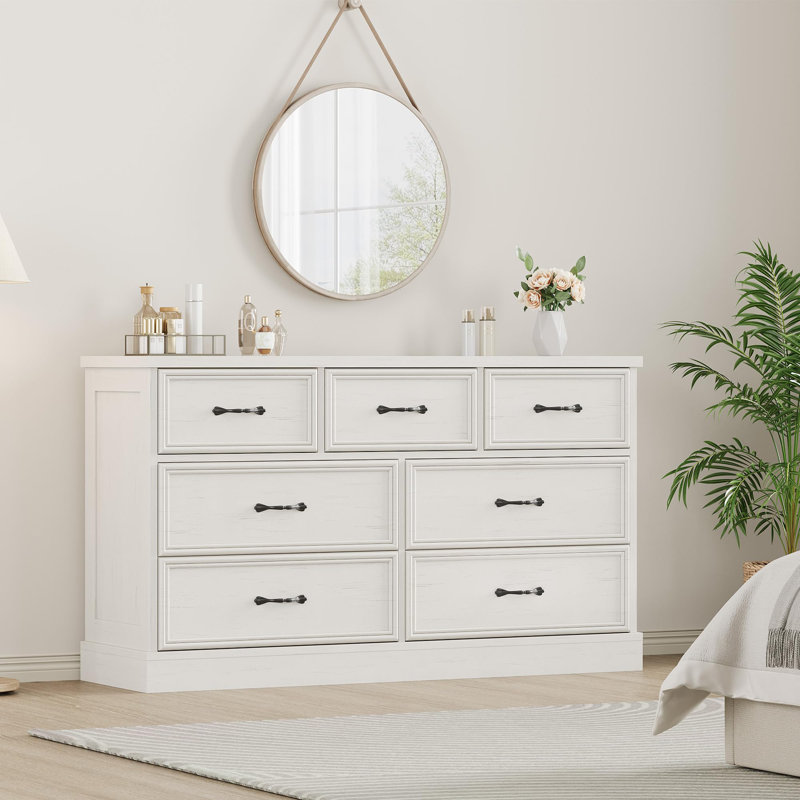 Commode 7 tiroirs Modern, Blanc