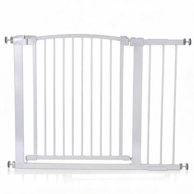Barrière de sécurité courbée pour animaux de compagnie à pression ajustable, largeur réglable de 30 à 39 pouces, barrière pour chien extensible à double verrouillage pour portes, couloirs et escaliers