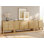 Ensemble de commode 3 pièces pour chambre à coucher, grande commode moderne Mid-Century de 126 po pour garde-robe, commode à profil courbé en bois pour chambre à coucher, salon