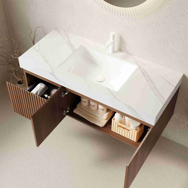 Meuble-lavabo de qualité supérieure, Chêne brun