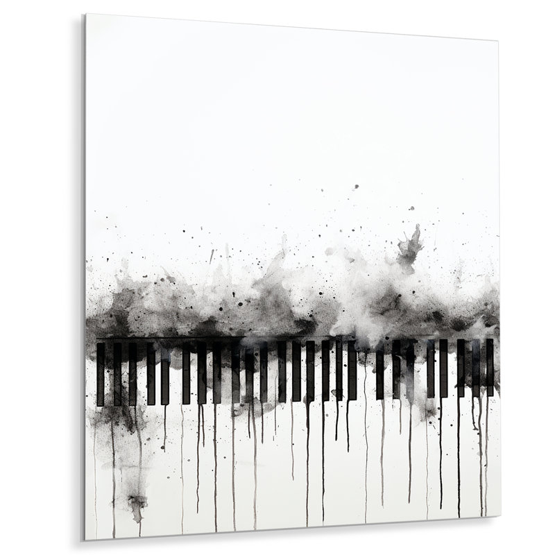 «Piano Keys Tranquility Midnight Black I» sur, H 40 po x l 30 po x P 1,5 po