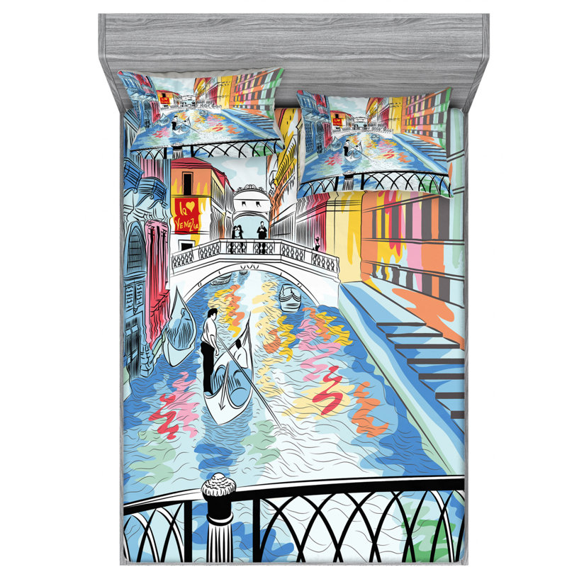 Venice Microfiber Sheet Set, Queen Sheet Set + Fitted Sheet + 2 Pillowcases