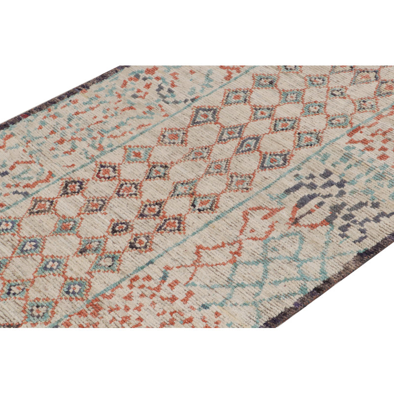 Moroccan Hand Knotted Silk Area Rug, Rectangle 10' x 14'
