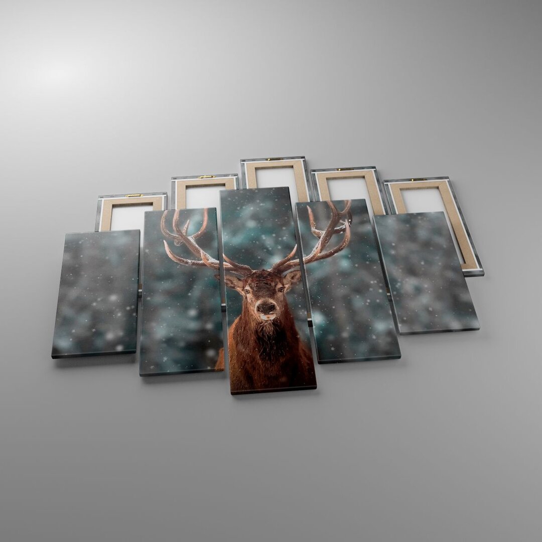 5-tlg. Fotodruck-Set Deer Deer Winter