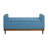 Mid-Century Modern Lift Top Storage Bench 1Pc Tufted Blue Upholstered Solid Wood Walnut Finish Wooden Furniture-6964672