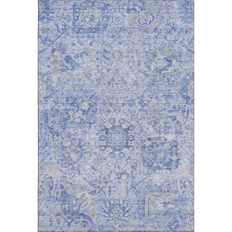 Premium Machine Washable Wayne AMF1102 Damask Rug, Rectangle 9' x 12'