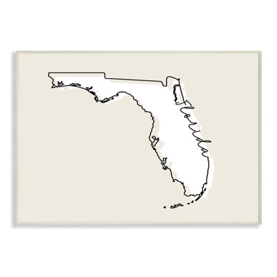 «Florida Home State Map Neutral Design», impression sur toile
