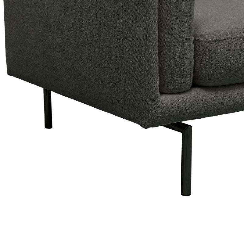 Causeuse en tissu Elenora, Tissu performance gris anthracite