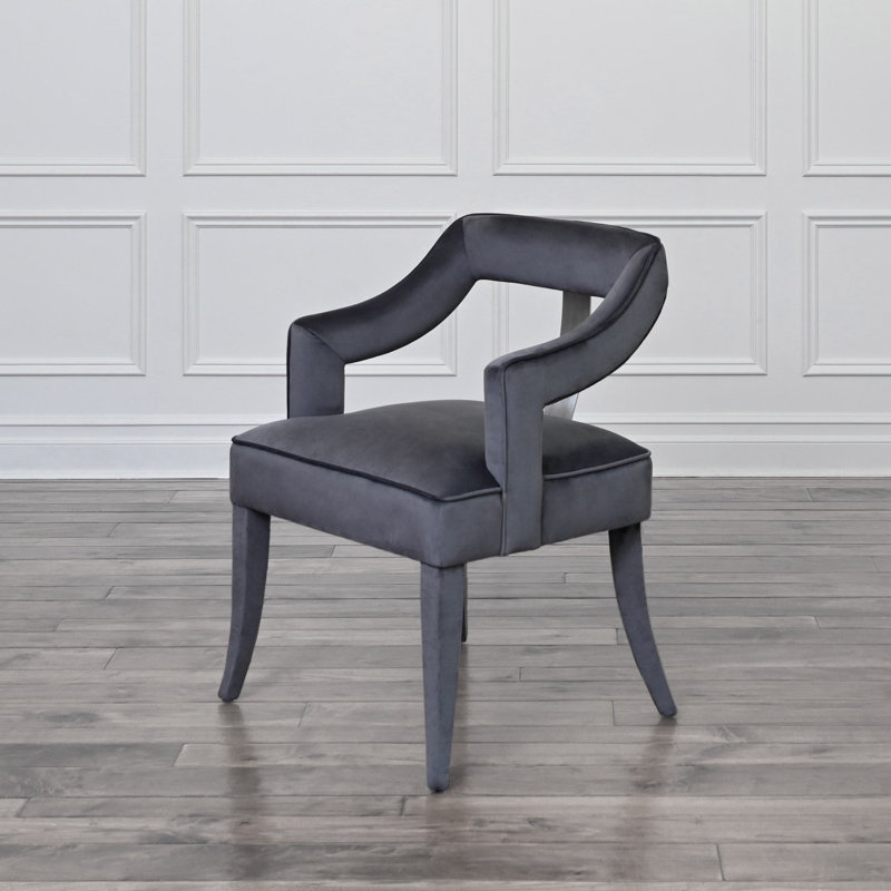 Chaise avec accoudoirs Josune, Gris