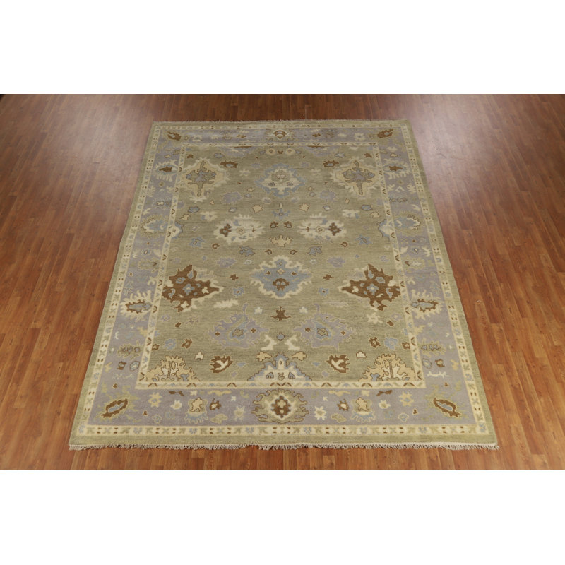 Tapis vert clair Oushak 9 x 12