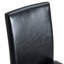 Deux chaises de salle à manger noires en polyuréthane, pieds en métal argenté, expérience de siège lisse et confortable, sensation de cuir haut de gamme, assise au design simple avec patins, coussin élastique, structure stable