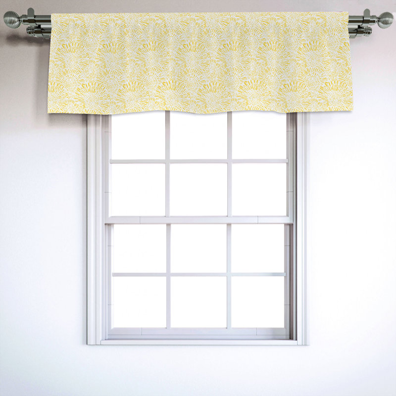 Sateen Floral Ruffled Window Valance