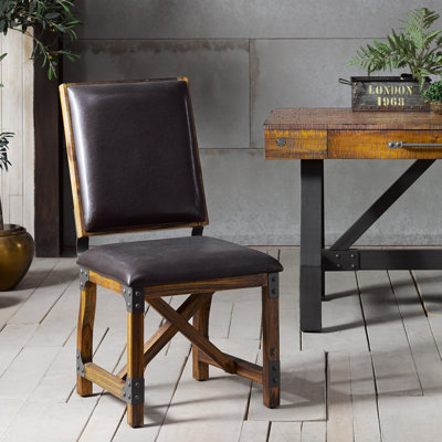 Lancaster Faux Leather Solid Wood Dining Chair