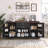 Elegant Farmhouse Barn Door Storage Cabinet – 2 Drawers & Door Rack, Large Buffet Table Coffee Bar For Kitchen, Living Room, Entryway, Dining Room, Black-551688894