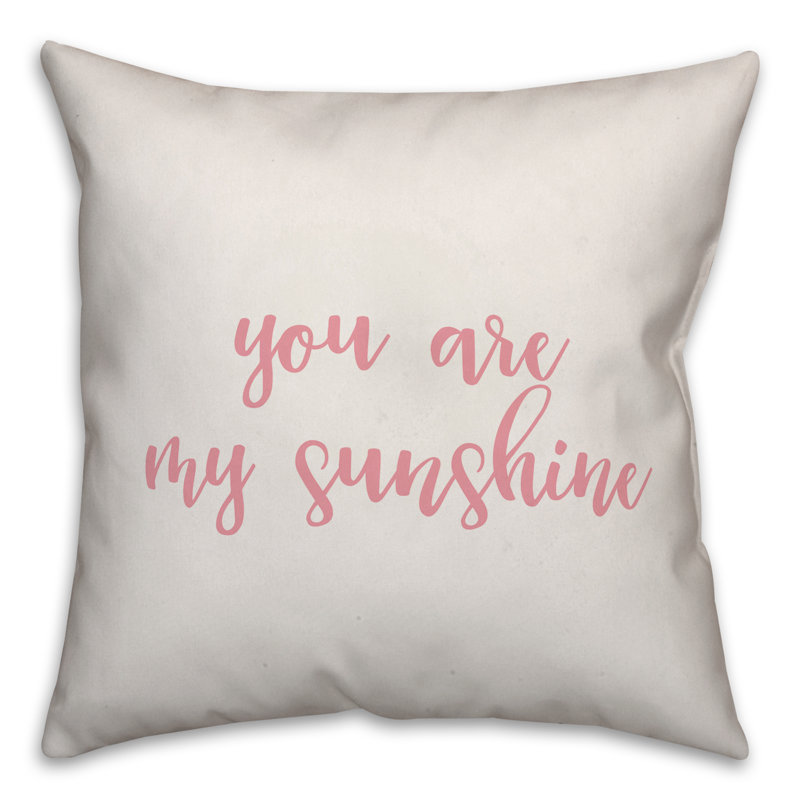  Coussin You are My Sunshine, Coussin décoratif, Blanc / rose