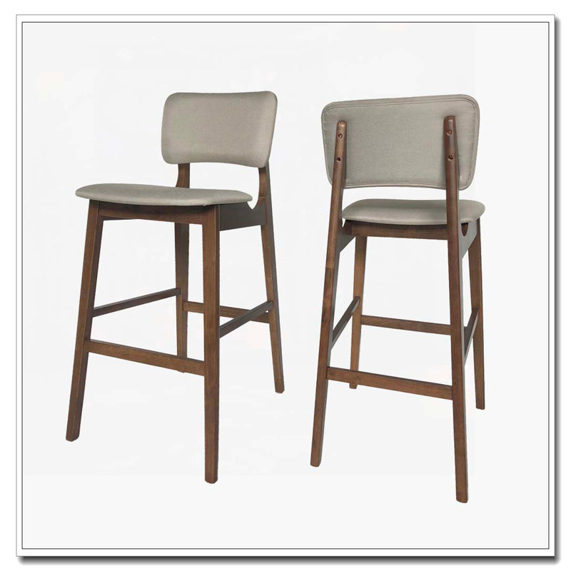 Chaises de bar, îlots de cuisine rembourrés, Gris
