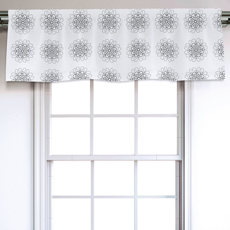 Sateen Floral Ruffled Window Valance