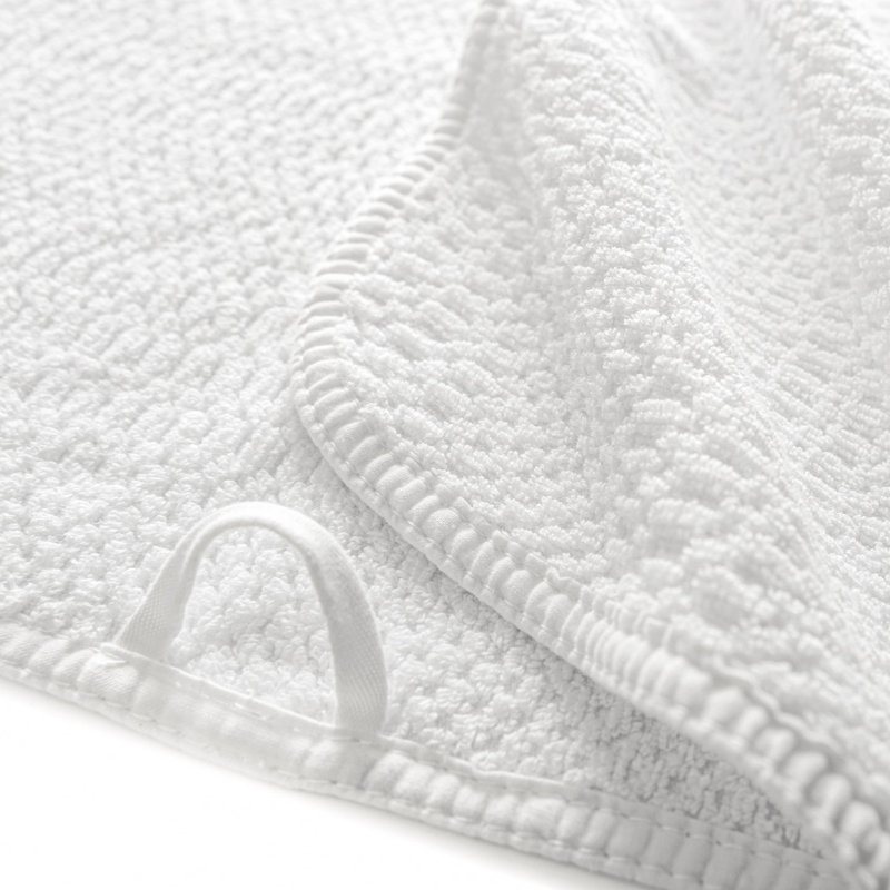 Bee Waffle Hand Towel, White