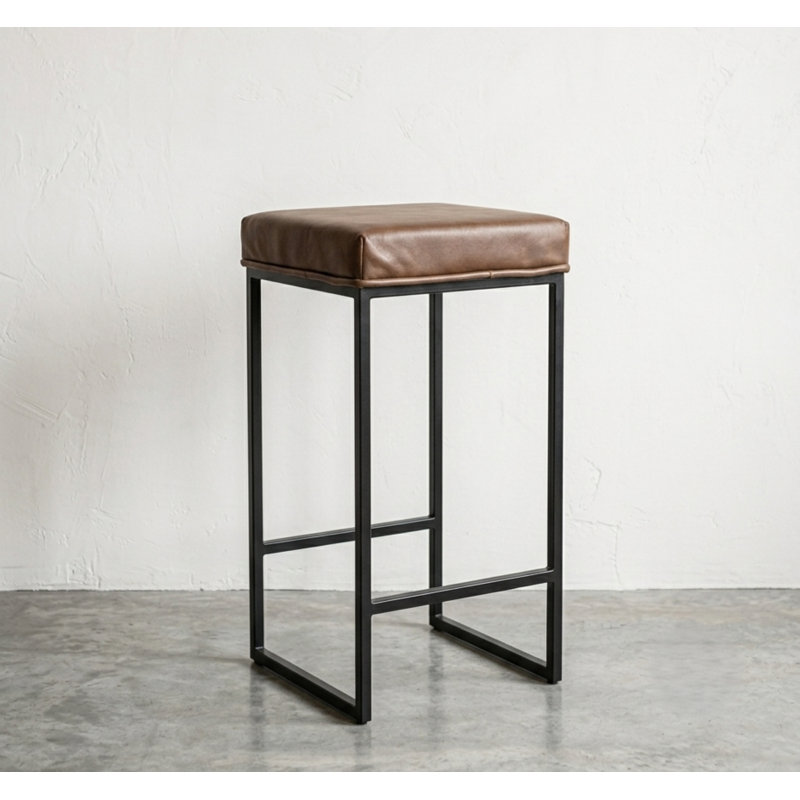 Black Bar Stool Leather