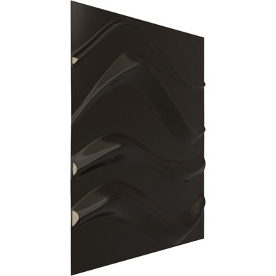 Panneau mural décoratif 3D EnduraWall ondulé l 19 5/8 po x H 19 5/8 po, gris anthracite métallique (couvre 2,67 pieds carrés)