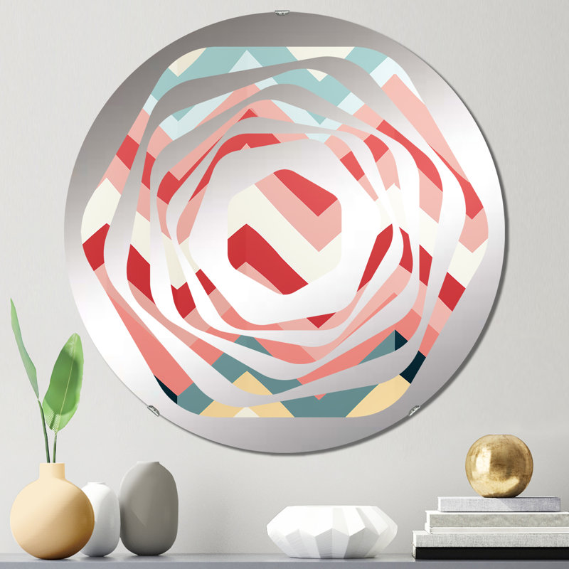 Motif à chevron moderne et chic - miroir décoratif Amorphe, 31,4 po x 31,4 po