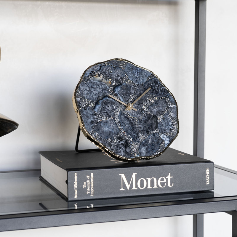 Aleatra Iron Mechanical Tabletop Clock, Smokey Black