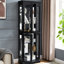 Vitrine lumineuse en verre pour cuisine avec éclairage intérieur et garde-manger à tablettes réglables, personnalisable avec poignée rétro