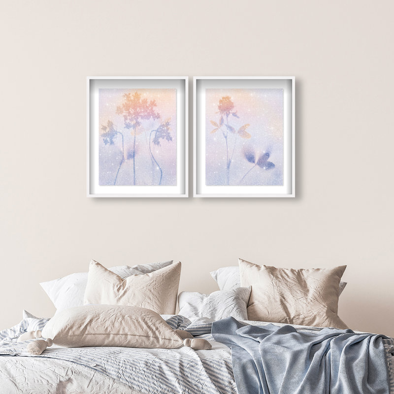 Lavender Shadows Set Set by Oliver Gal, 25.5"H x 31.5"W, White Shadowbox