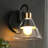 Johannah 1-Light Modern Cone Wall Sconce Black and Gold Finish for Bedroom-1282701390