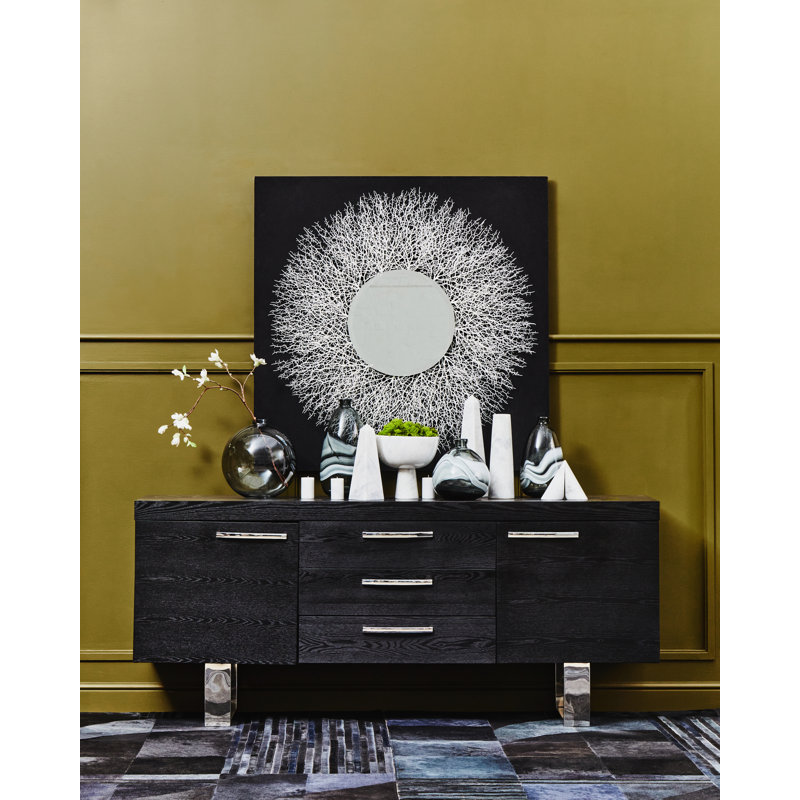 Sawicki 200cm Solid Wood Sideboard, Black