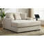 Chaise longue de 55 po avec station de charge, porte-gobelets et housses lavables amovibles en chenille crème surdimensionnée
