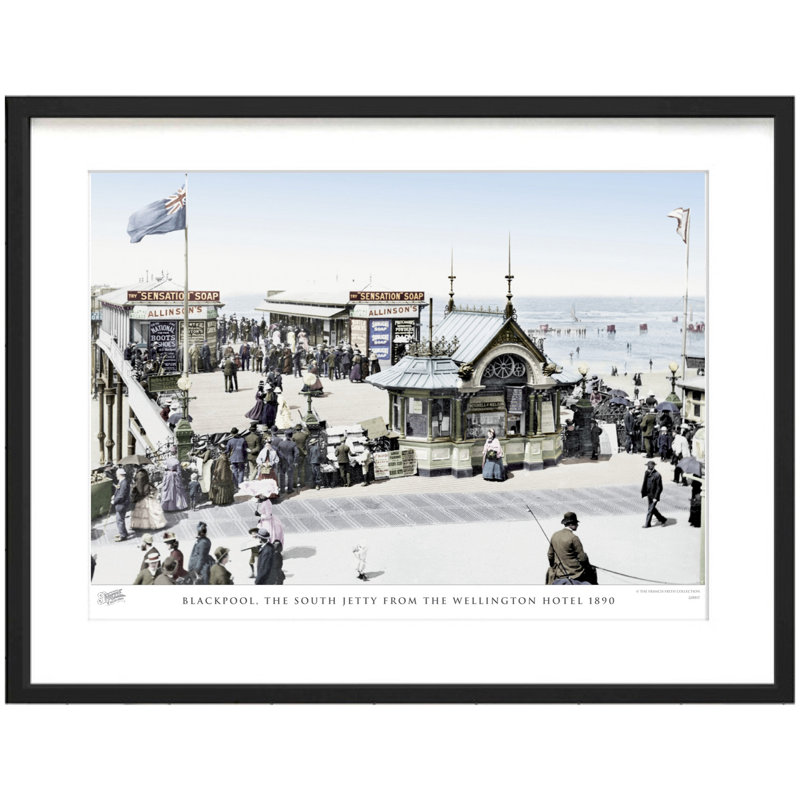 Blackpool, The South Jetty From The Wellington Hotel 1890 - Single Picture Frame Print, 60cm H x 80cm W x 2.3cm D