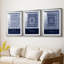 Indigo Tile I - Impression encadrée sur mesure de qualité supérieure mate - 3 pièces-588130254-588130241