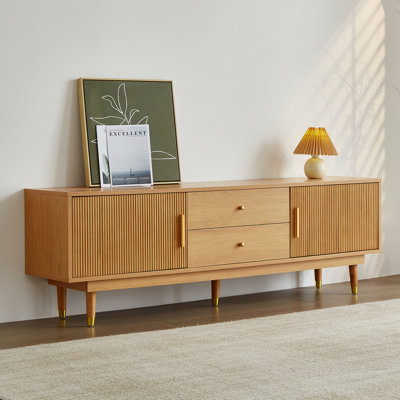 Meuble télé Mid-Century moderne avec tiroirs de rangement, salon et armoire multimédia 70,9