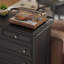 Armoire d'appoint en bois manufacturé noir massif