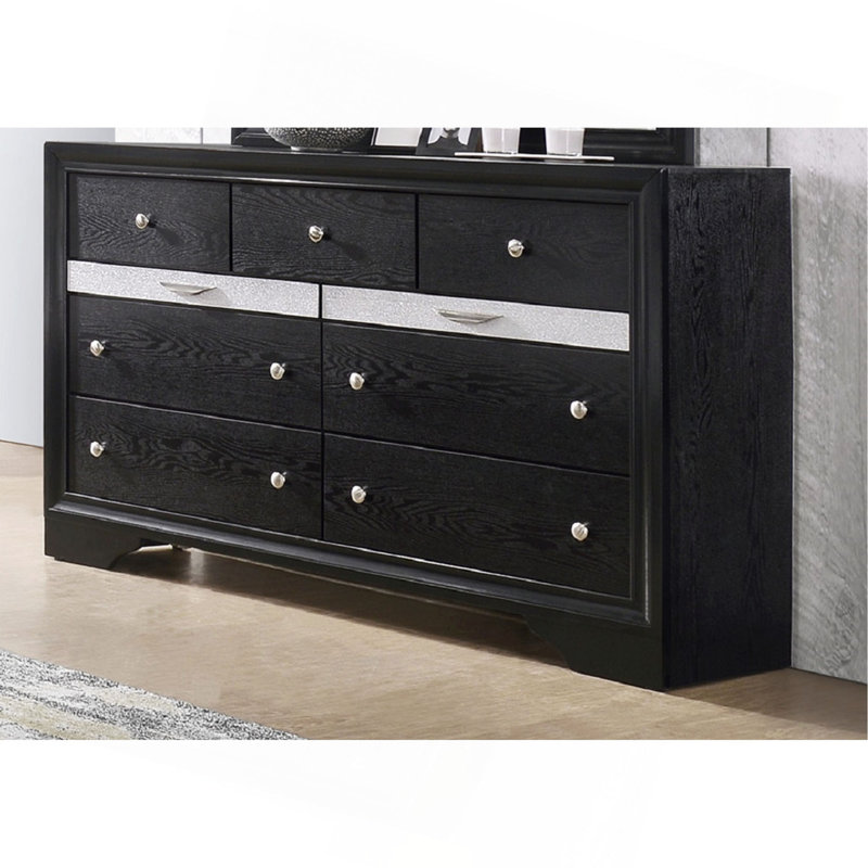 Mobilier de chambre à coucher en bois massif de luxe moderne 1 pièce Glam