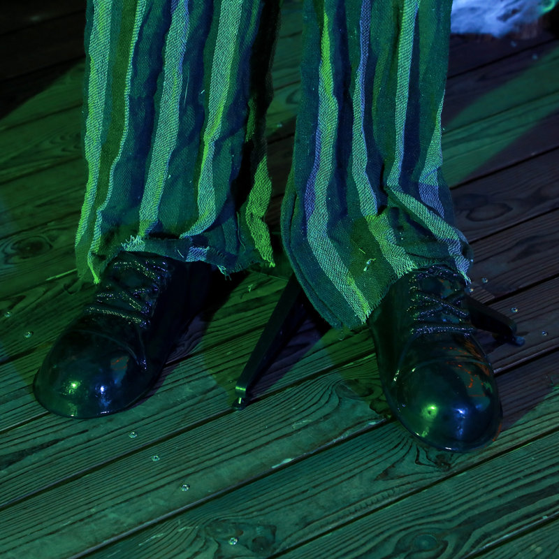 6.1' Green-Haired Animatronic Circus Clown Halloween Decoration