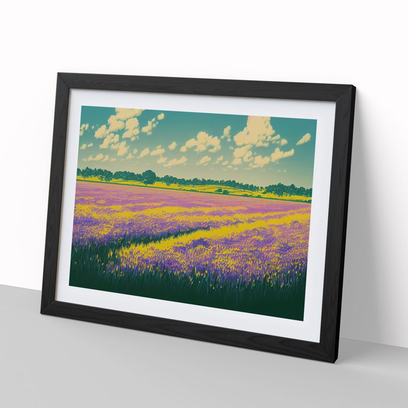 Intoxicating Bluebell Field - Framed Print, Black, 46cm H x 64cm W x 2cm D