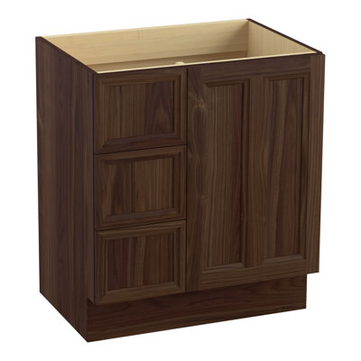 Meuble-lavabo de 30 po avec porte-pieds Damask®, 1 porte et 3 tiroirs à gauche