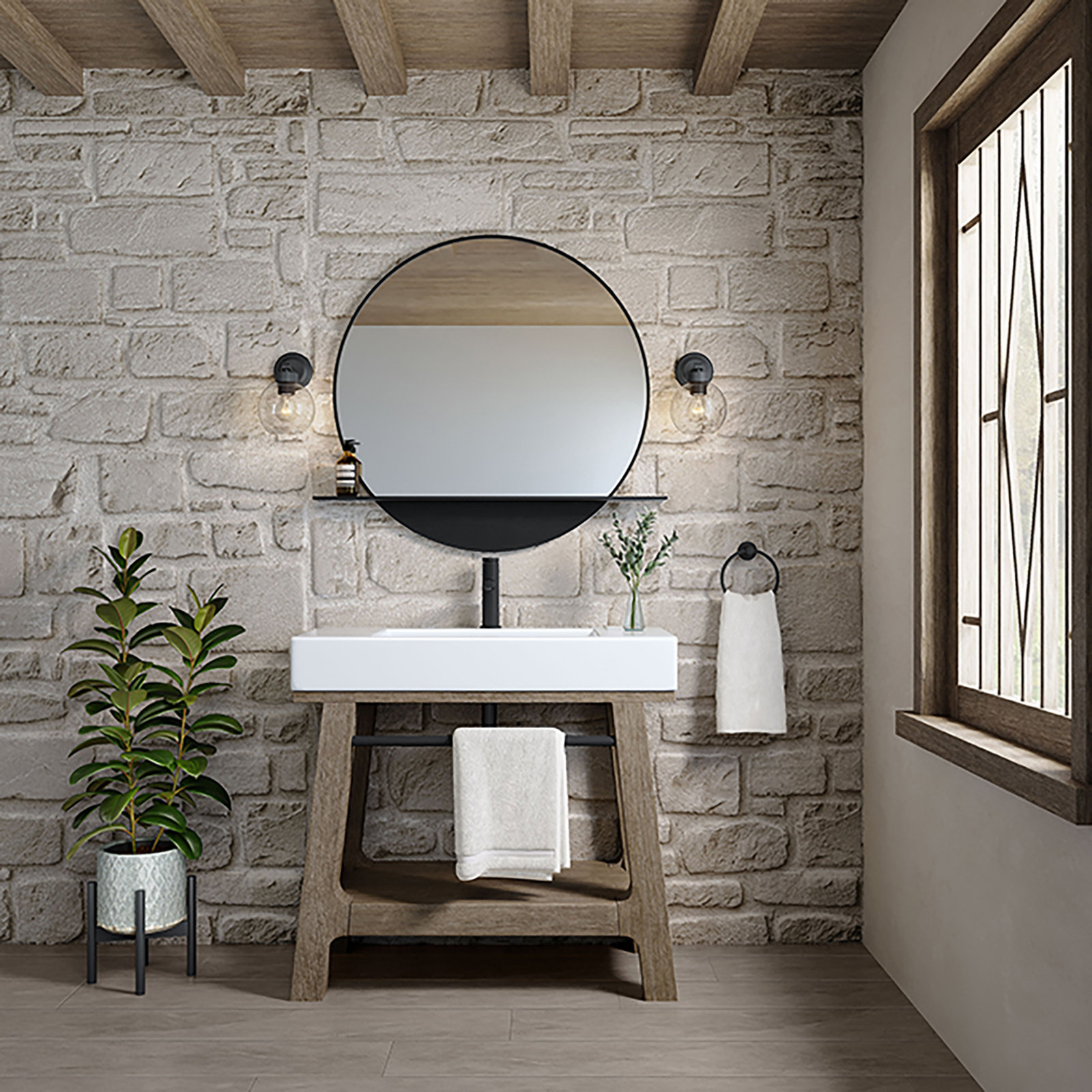 Auburn 36'' W Single Vanity, Glossy White