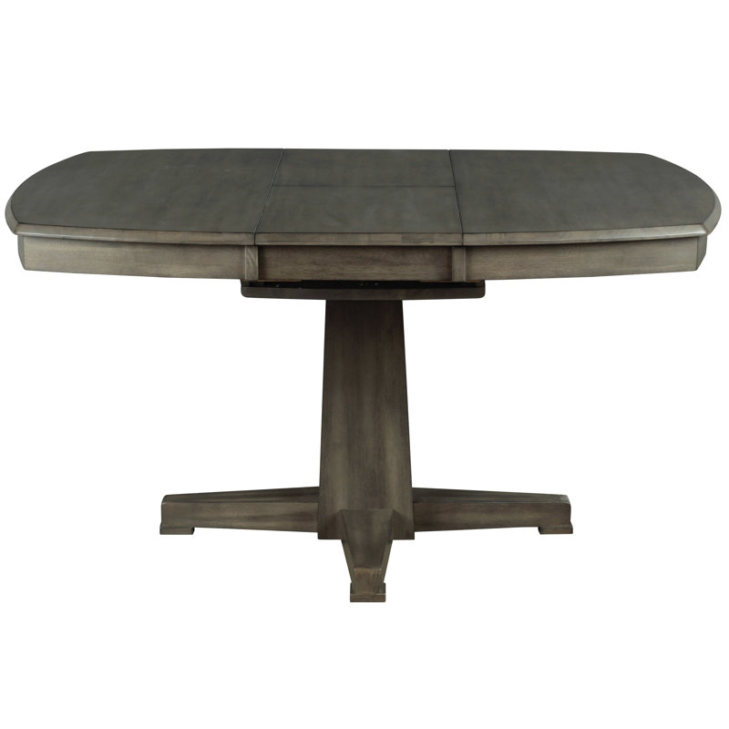 Table de salle à manger extensible en bois massif Bollitree, Gris