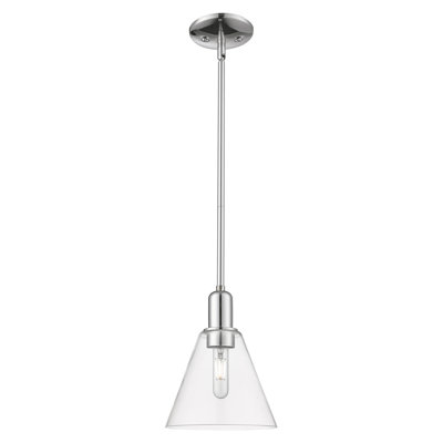 Arcadia - Benston - 1 Light 12" Stem Hung Mini Pendant - Polished Chrome Finish - Clear Shade