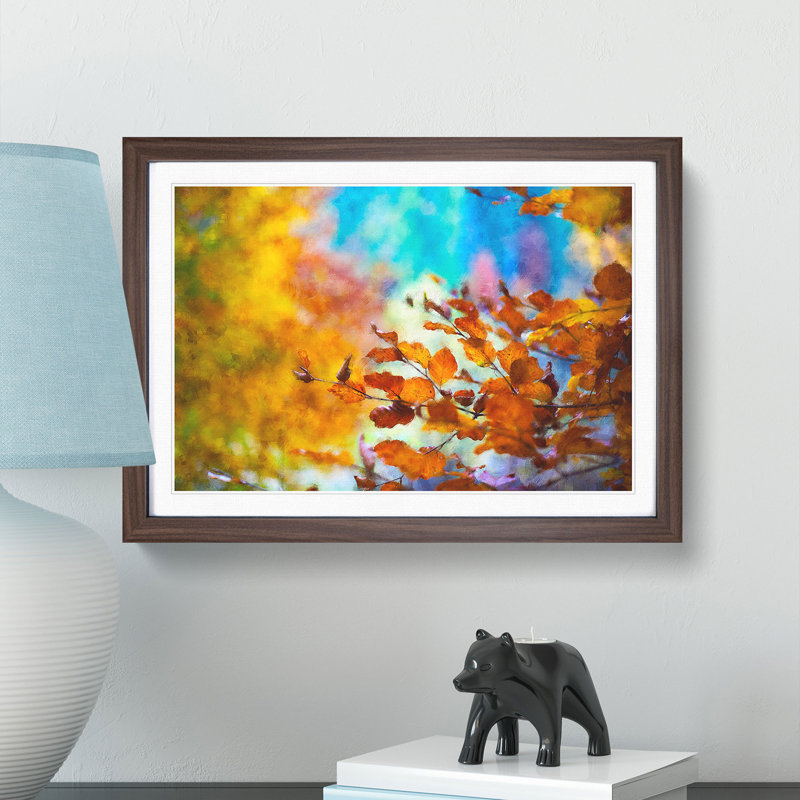 Autumn Leaves - Picture Frame Painting Print, 24cm H x 33cm W x 2cm D, Walnut Framed