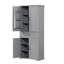 Grey Bathroom Storage Cabinet with Doors and Drawer, Adjustable Shelf, Multiple Storage Space for Bathroom Organization