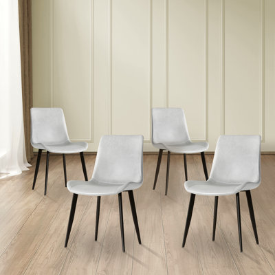 Ensemble de chaises de salle à manger de 4 pièces avec pieds en acier