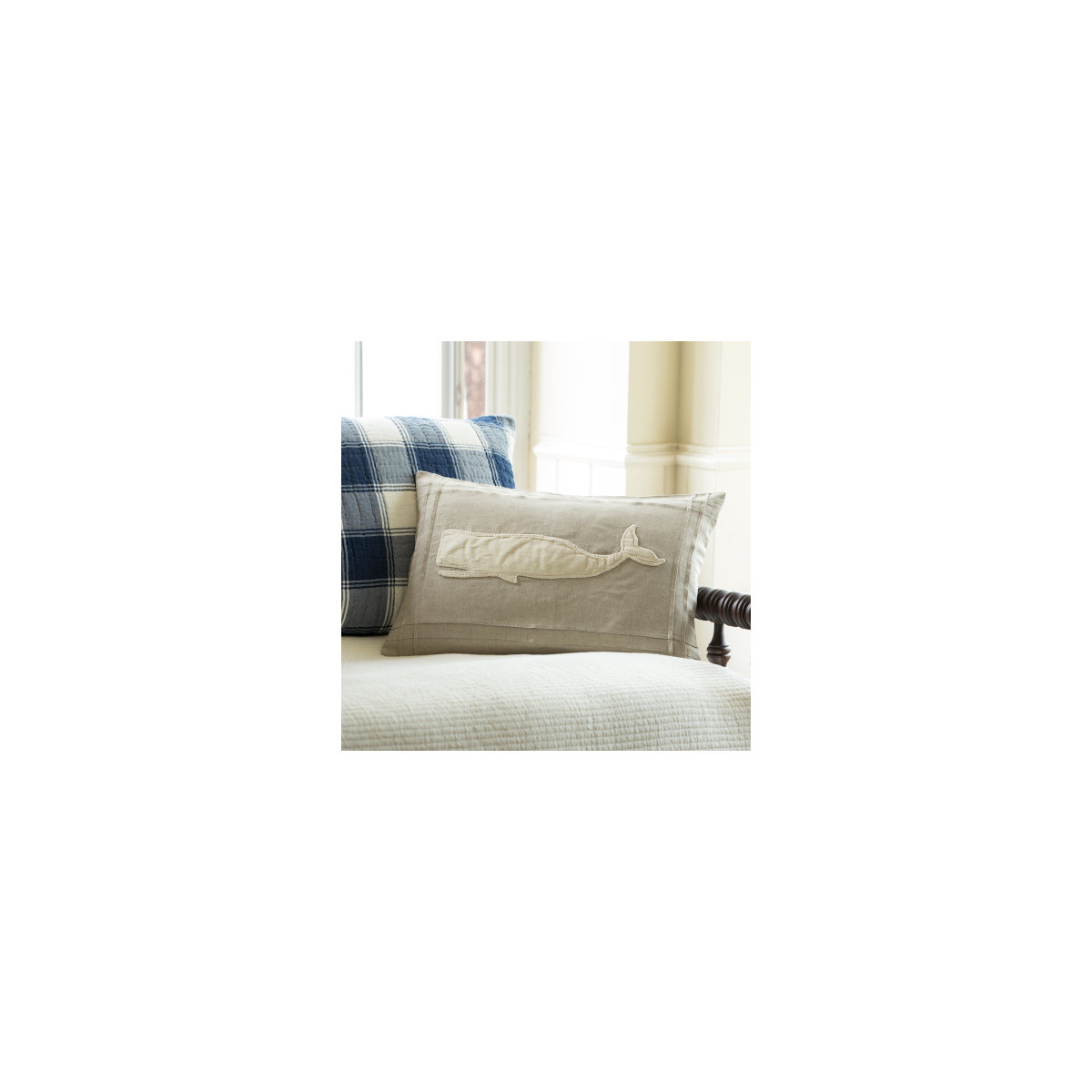 Taylor Linens Whale Linen Pillow - Thumbnail 2