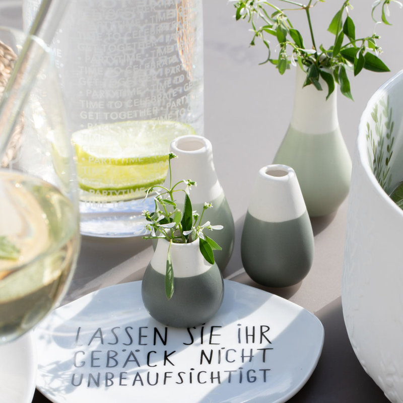 Mini vases pastel deux tons - ensemble de 4, Vert