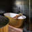 Ruvati 63-inch Matte Gold and White epiStone Solid Surface Freestanding Bath Tub Sinatra