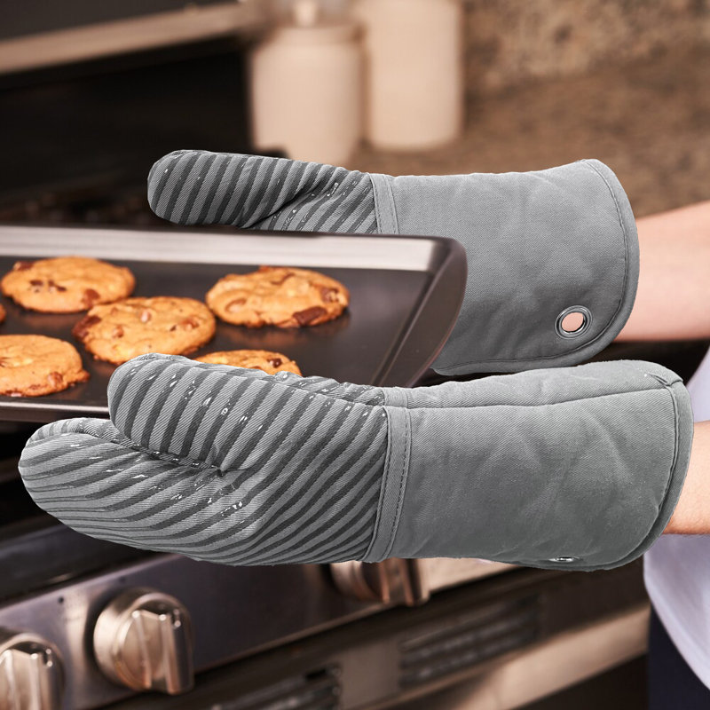 FabStyles Cotton Oven Mitt Set, Gray