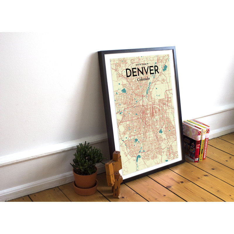 Denver City Map - No Frame Print, 50.8cm H x 40.6cm W x 0.13cm D